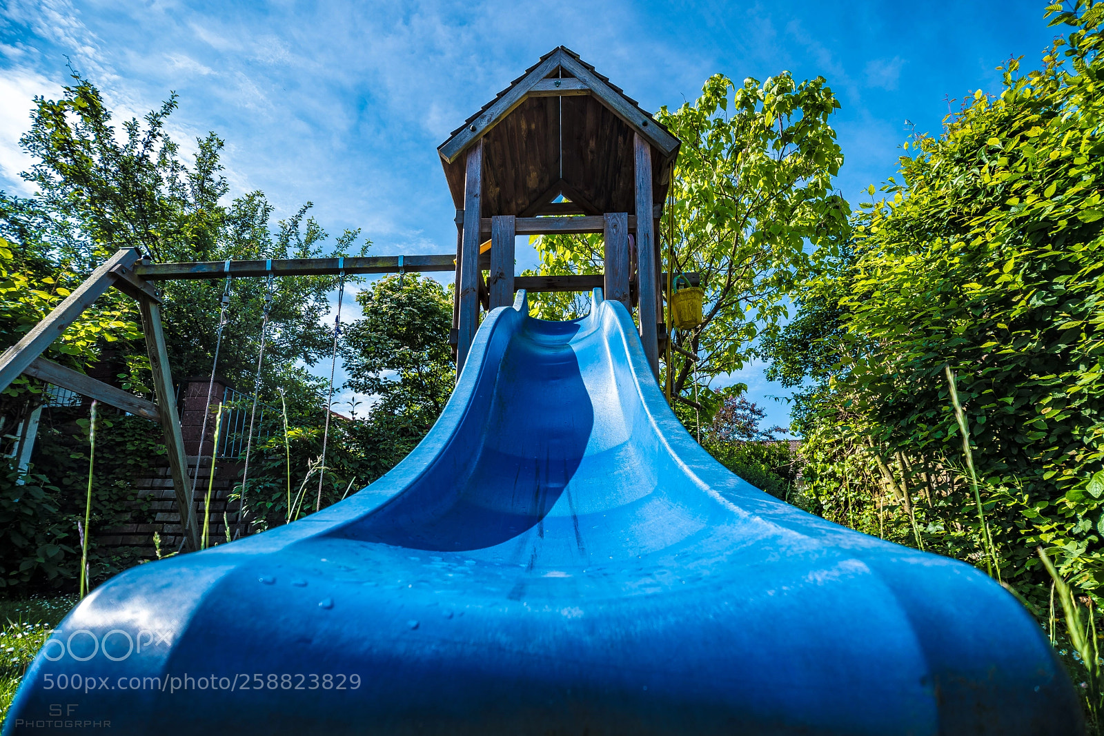 Nikon D750 sample photo. Playground slide - 138/365 (blue) photography