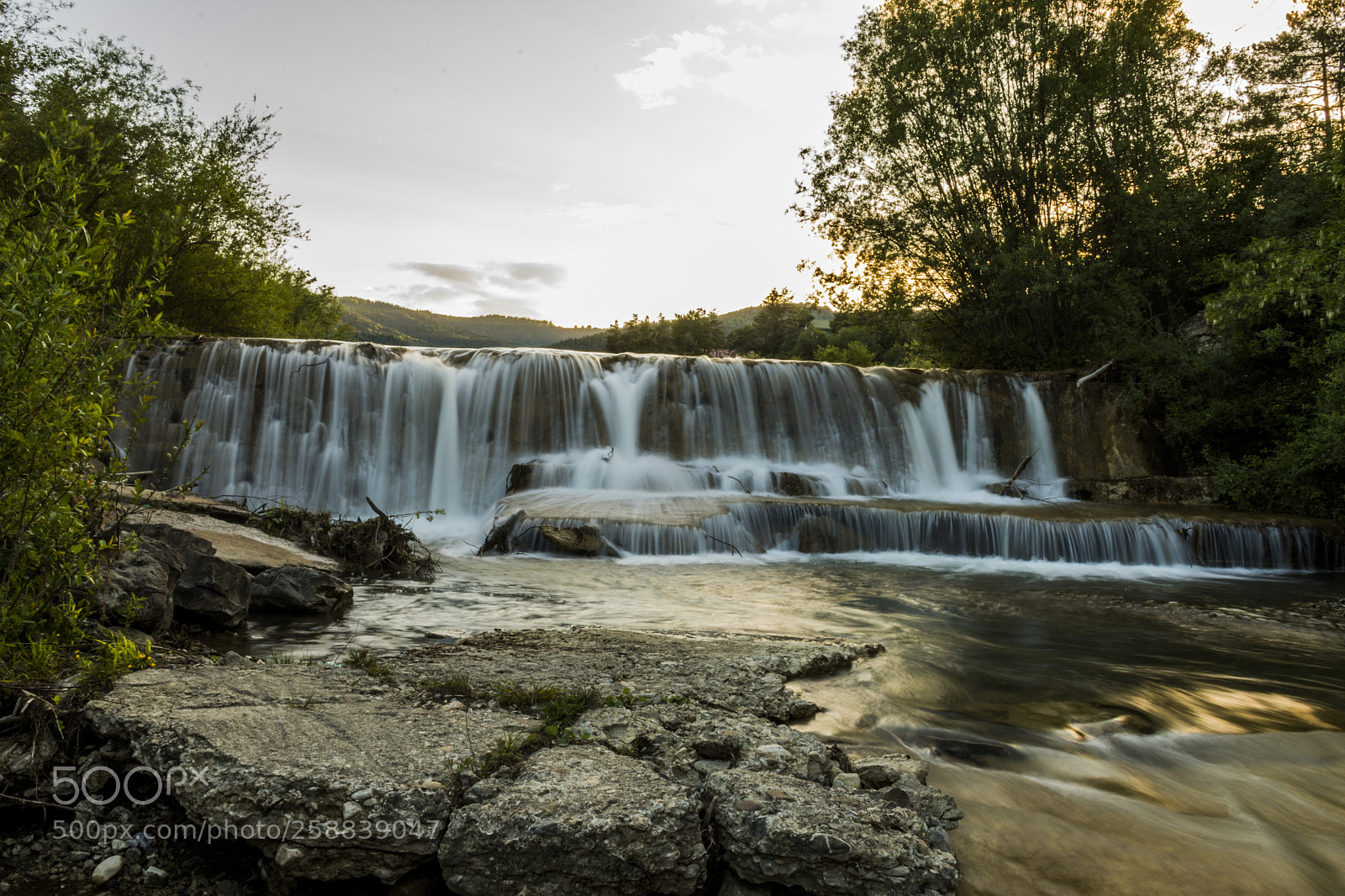 Nikon D7200 sample photo. Waterfall at sunset photography