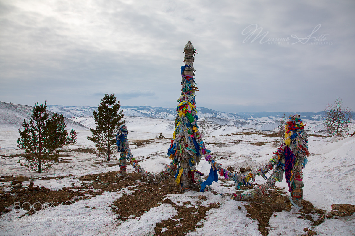 Canon EOS 5D Mark IV sample photo. Buryat shamanic prayer poles photography