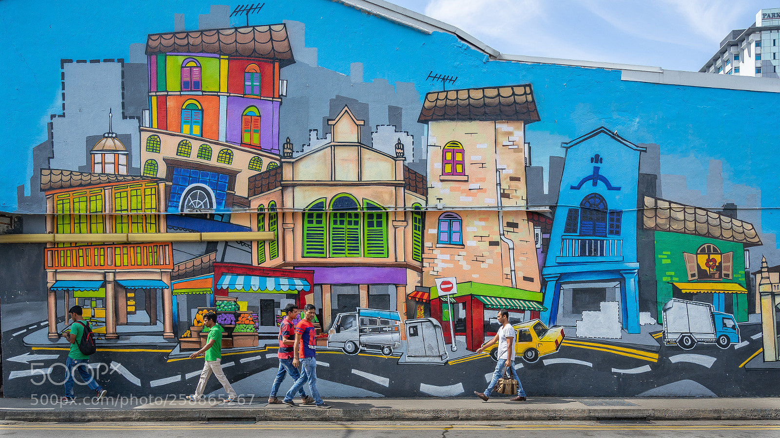 Sony a7 sample photo. Mural in little india photography