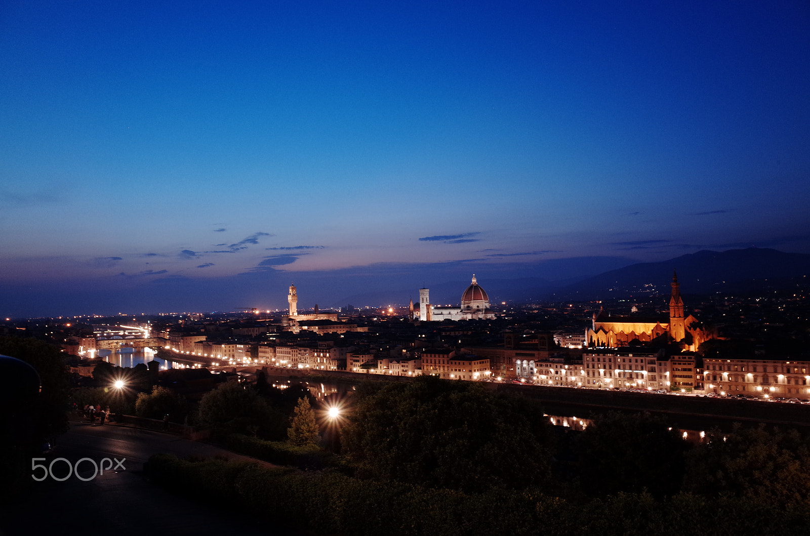 Ricoh GR sample photo. Nightscape at piazzale michelangelo photography