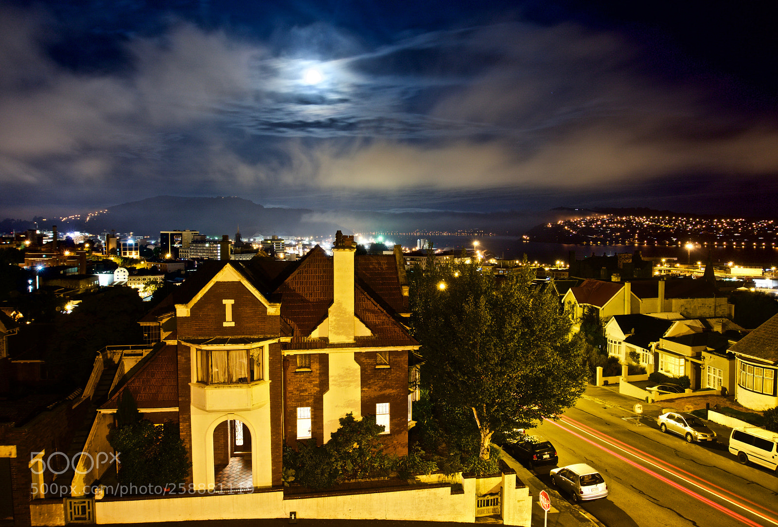 Sony a6000 sample photo. Nightview of dunedin, nz photography