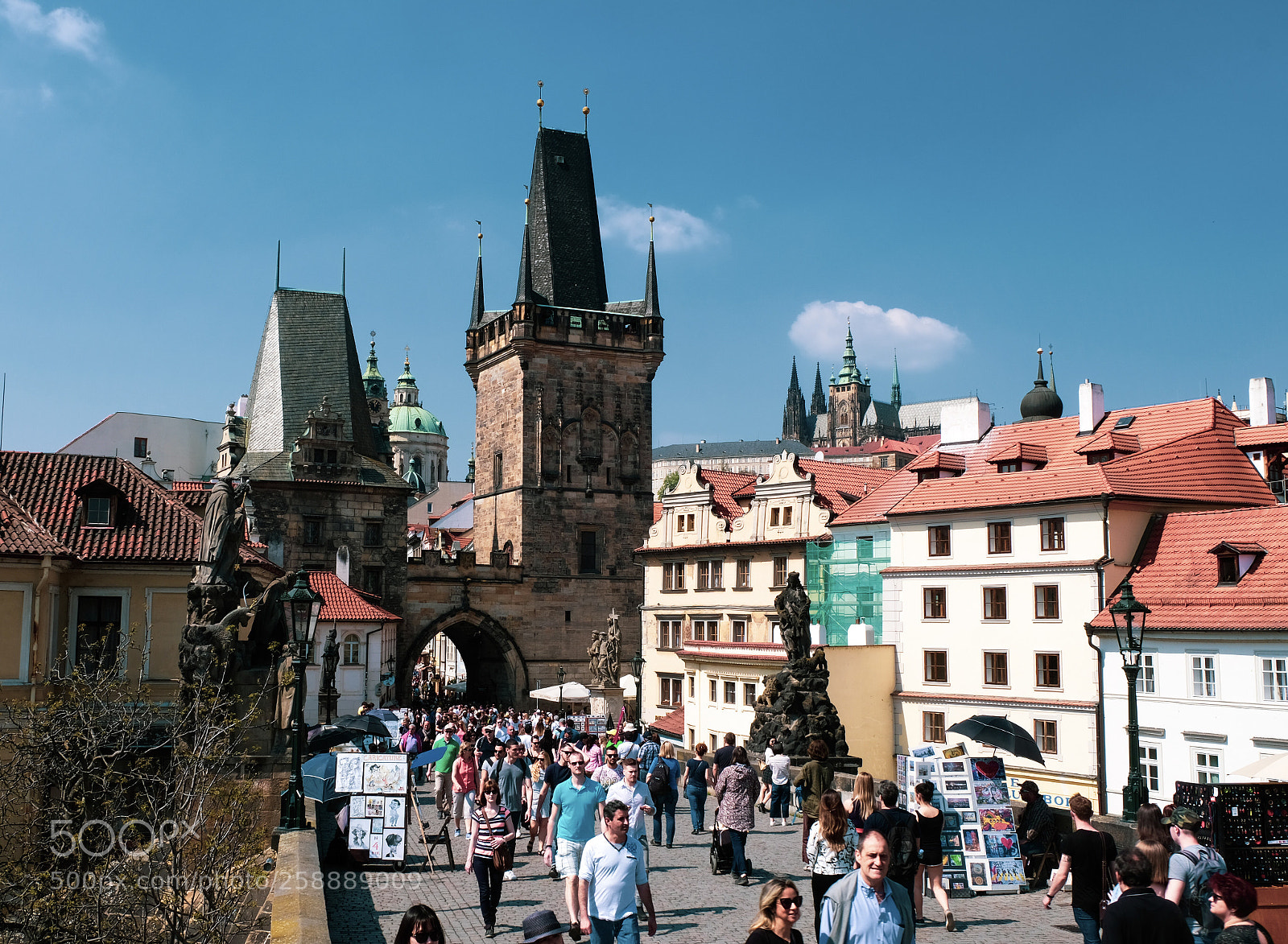 Fujifilm X-T20 sample photo. Charles bridge crowd photography