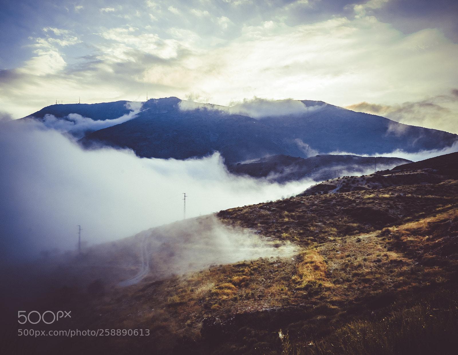 Sony a7 sample photo. Clouds touching mountains photography