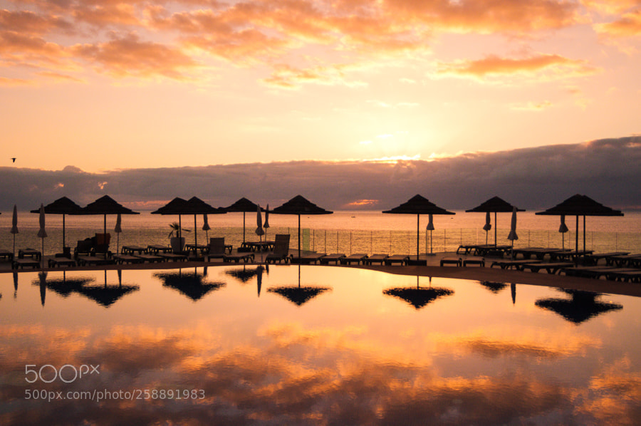 Nikon D90 sample photo. Sunset pool photography
