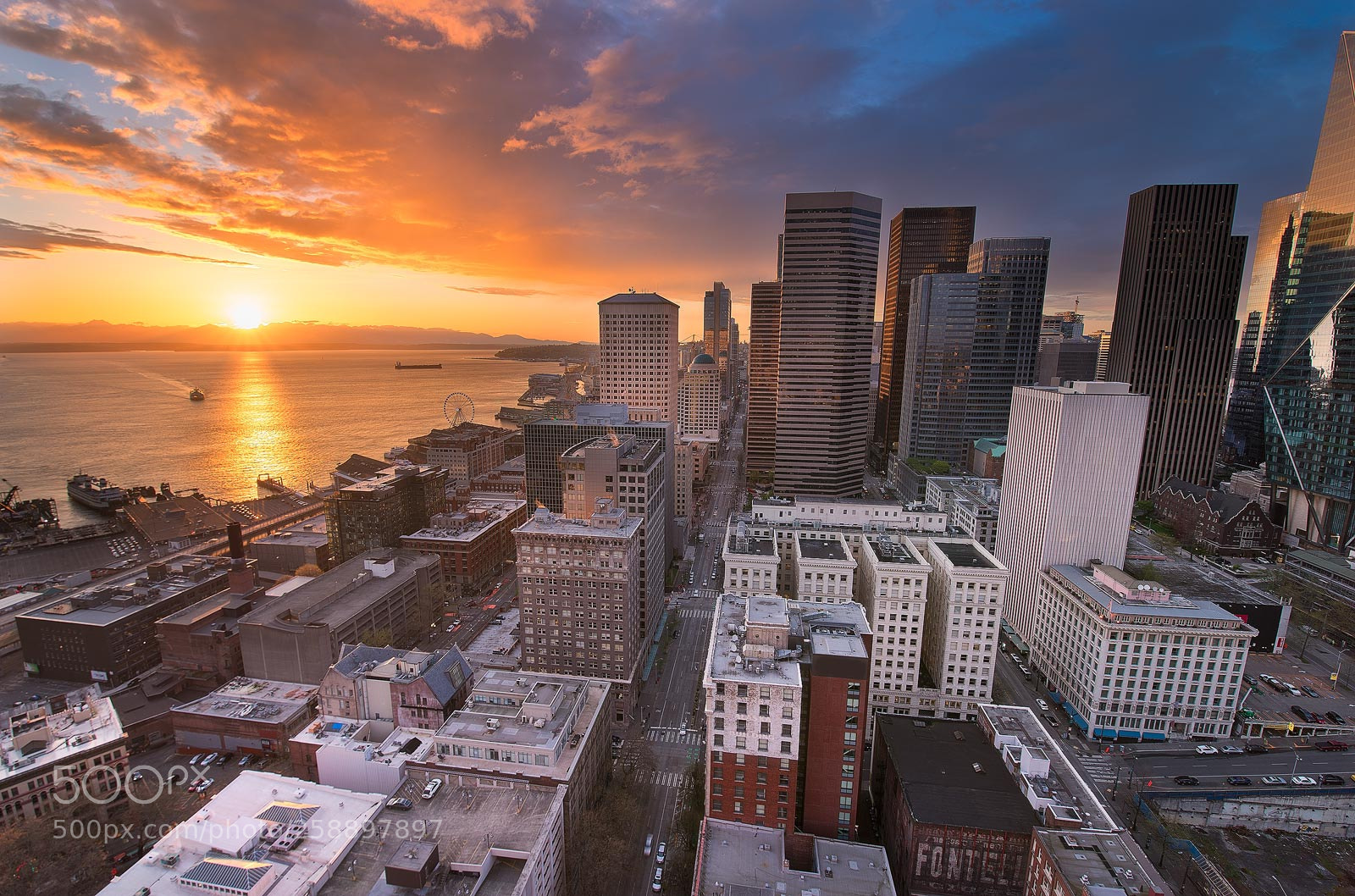 Sony a7 II sample photo. Sunset over seattle photography