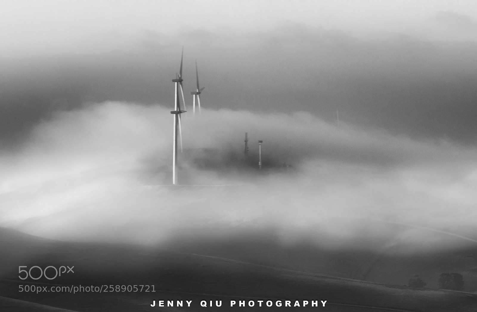 Canon EOS 5D Mark IV sample photo. Windmills in the fog photography