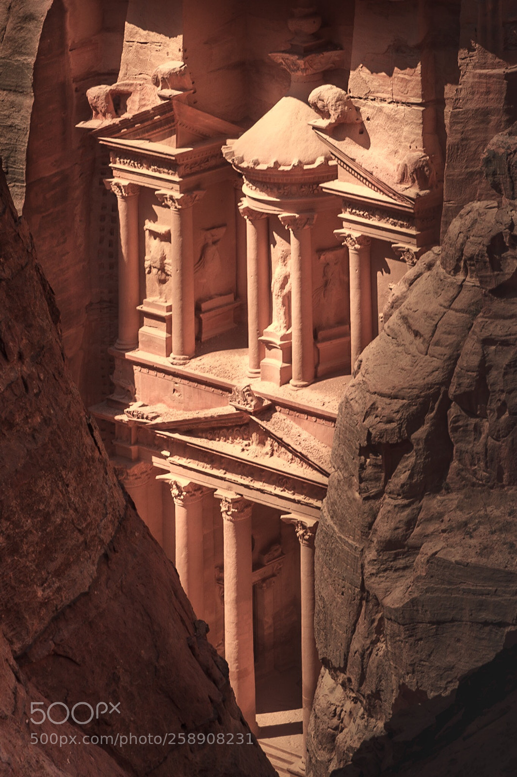 Canon EOS 5D Mark II sample photo. Petra treasury from above photography