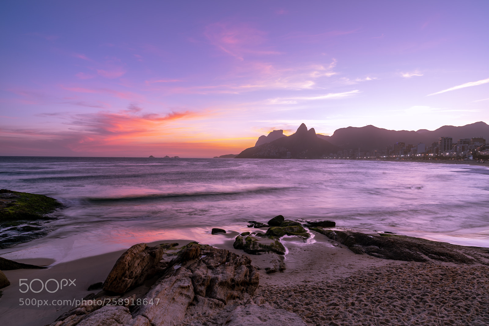Sony a7R III sample photo. Sunset on ipanema beach photography