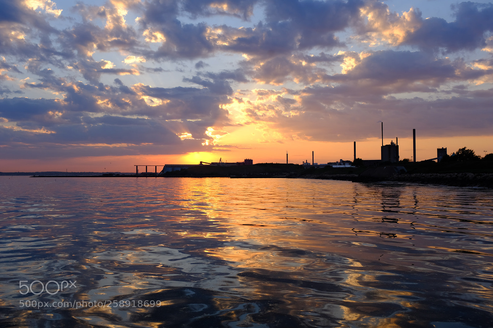Fujifilm X100F sample photo. Industrial sunset photography