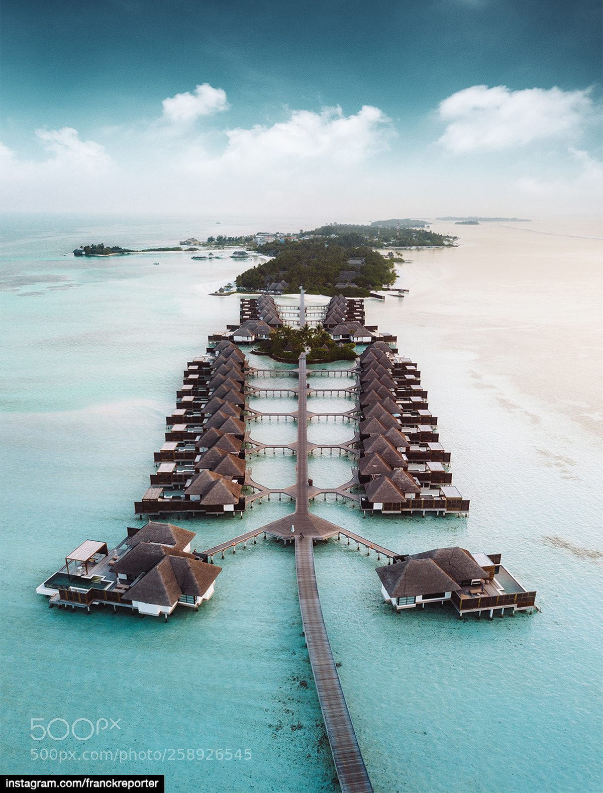 DJI FC220 sample photo. Maldives resort aerial view photography