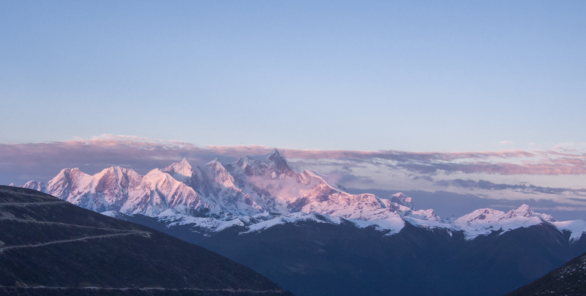 Olympus PEN E-PL7 sample photo. Mtn peaks near linzhi tibet photography