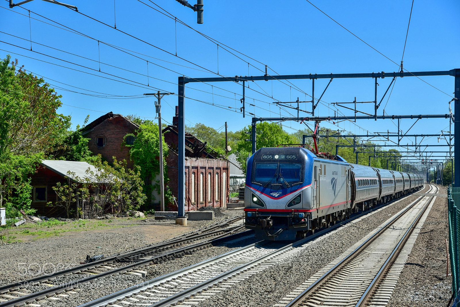Nikon D750 sample photo. Amtrak regional flying by photography