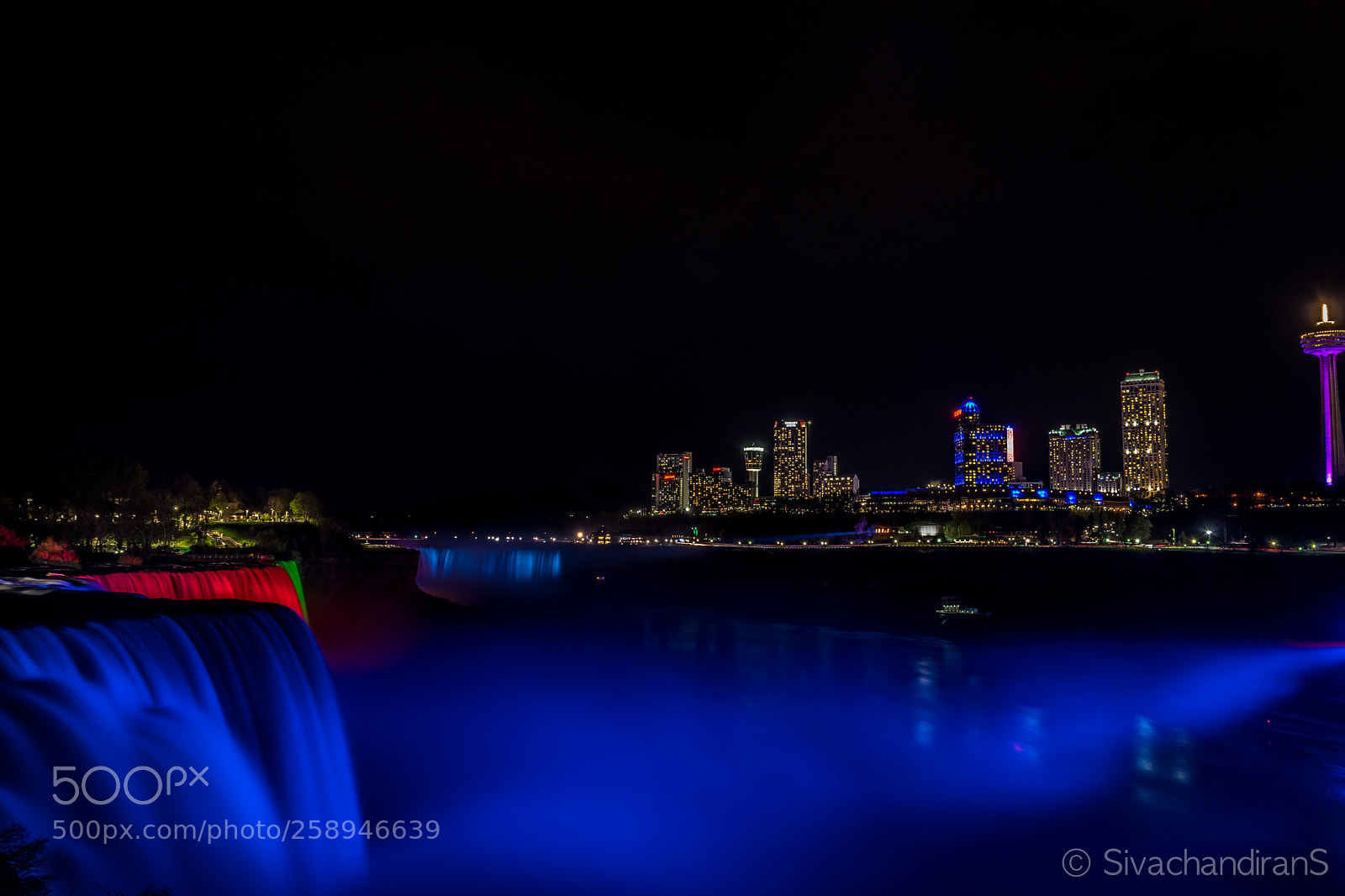 Nikon D5500 sample photo. Niagara falls night view photography