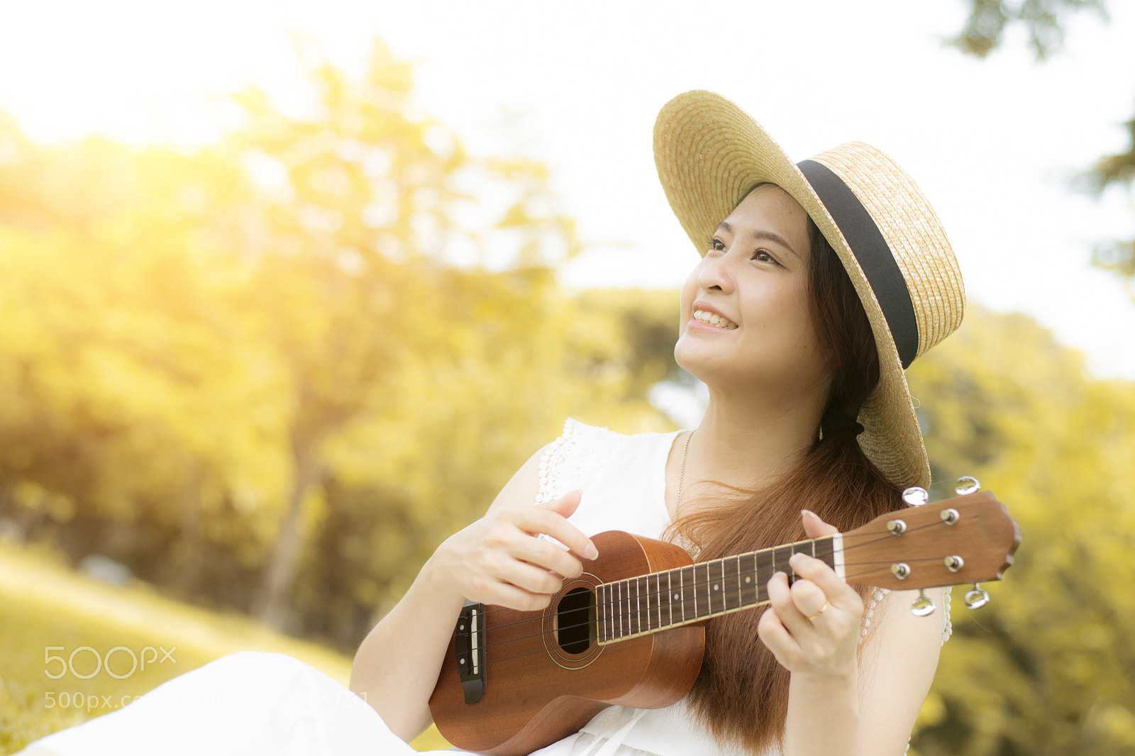 Nikon D7500 sample photo. Girl with ukulele photography