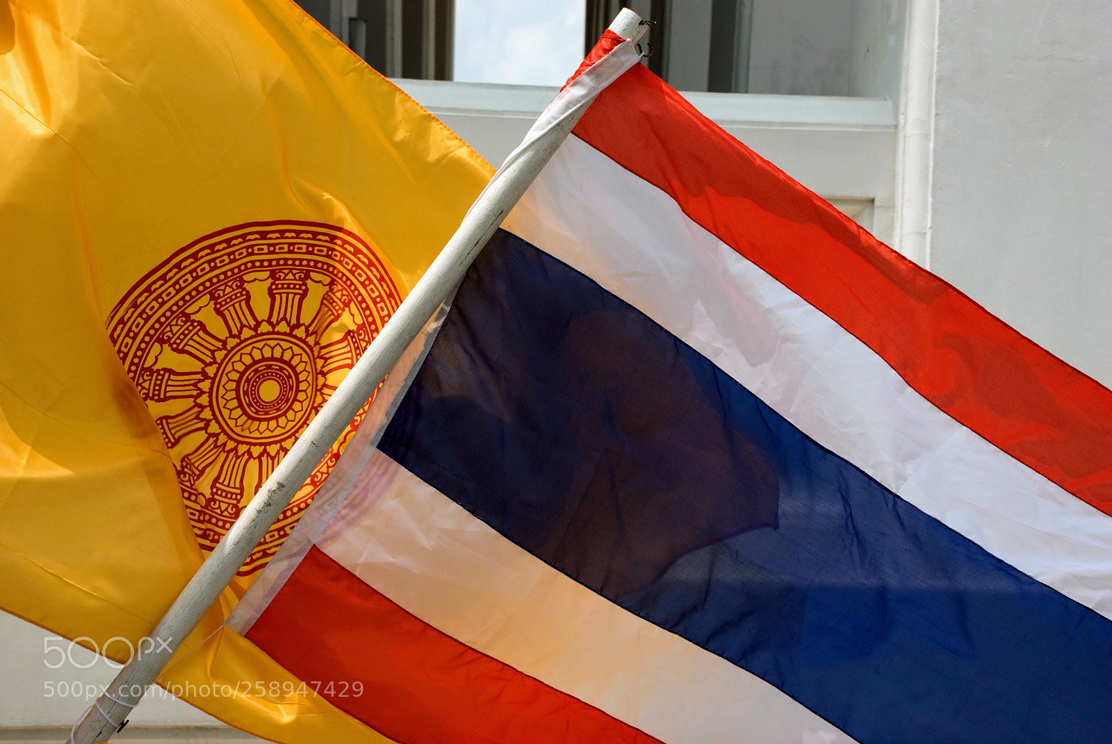 Nikon D80 sample photo. Thailand and buddha flag photography