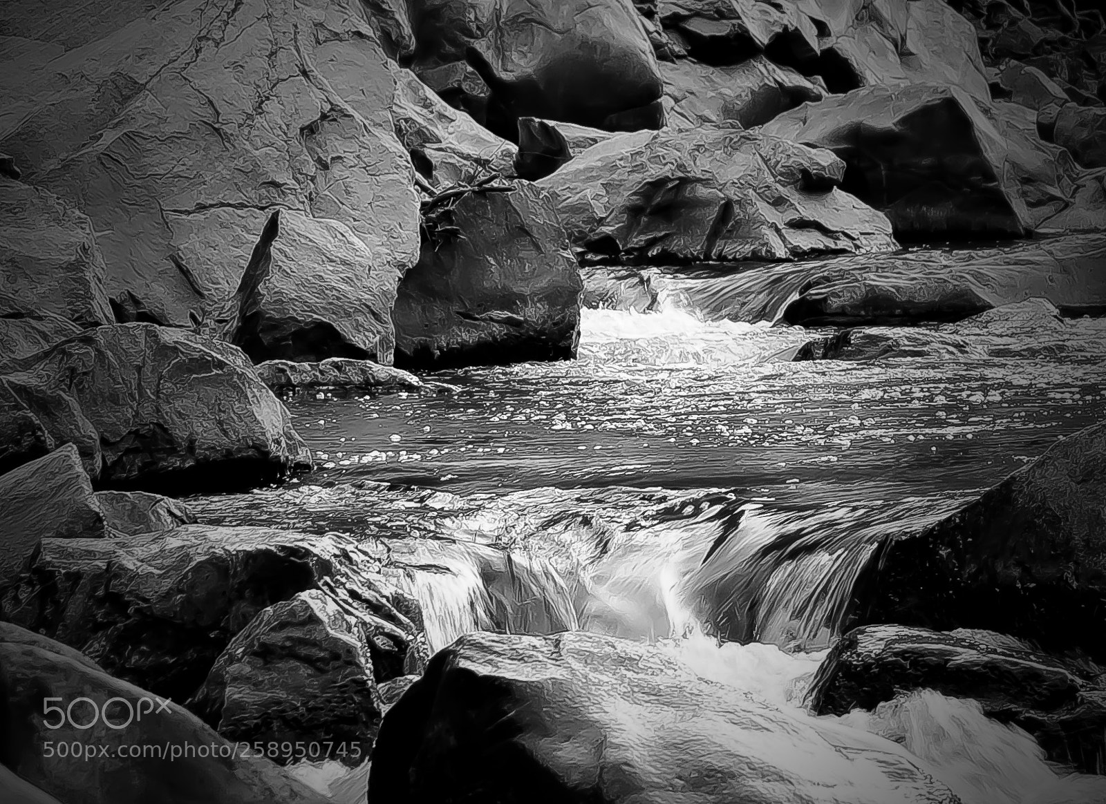 Nikon D5100 sample photo. Waterfall black and white photography