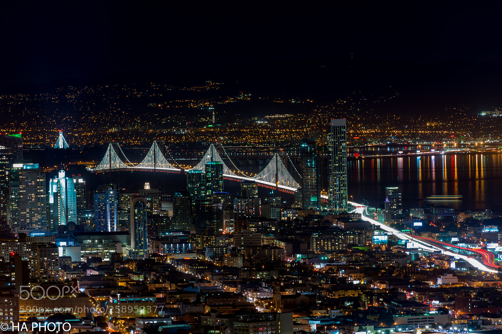 Nikon D800 sample photo. Bay bridge at night photography