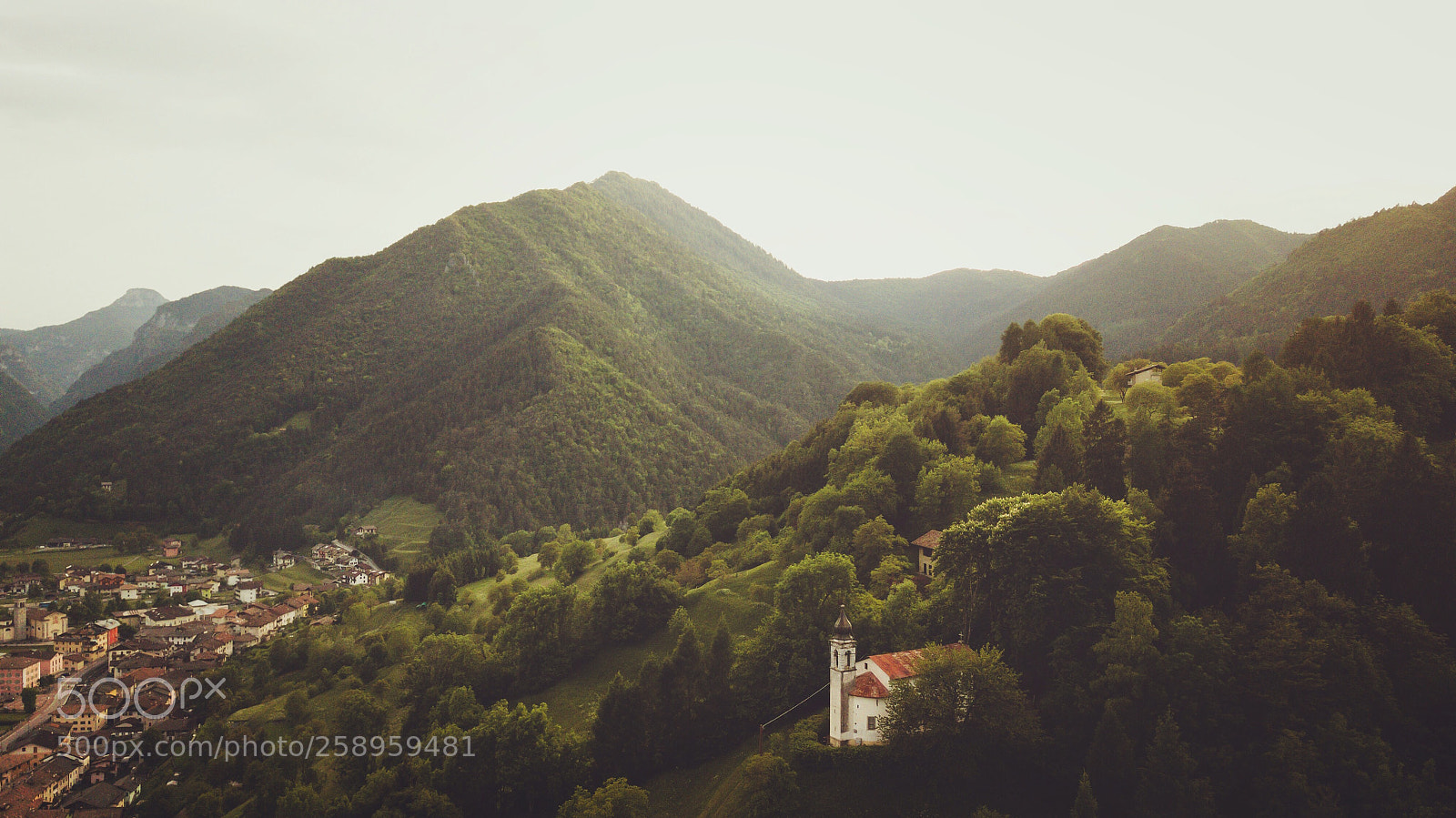 DJI FC220 sample photo. Church on a hill photography
