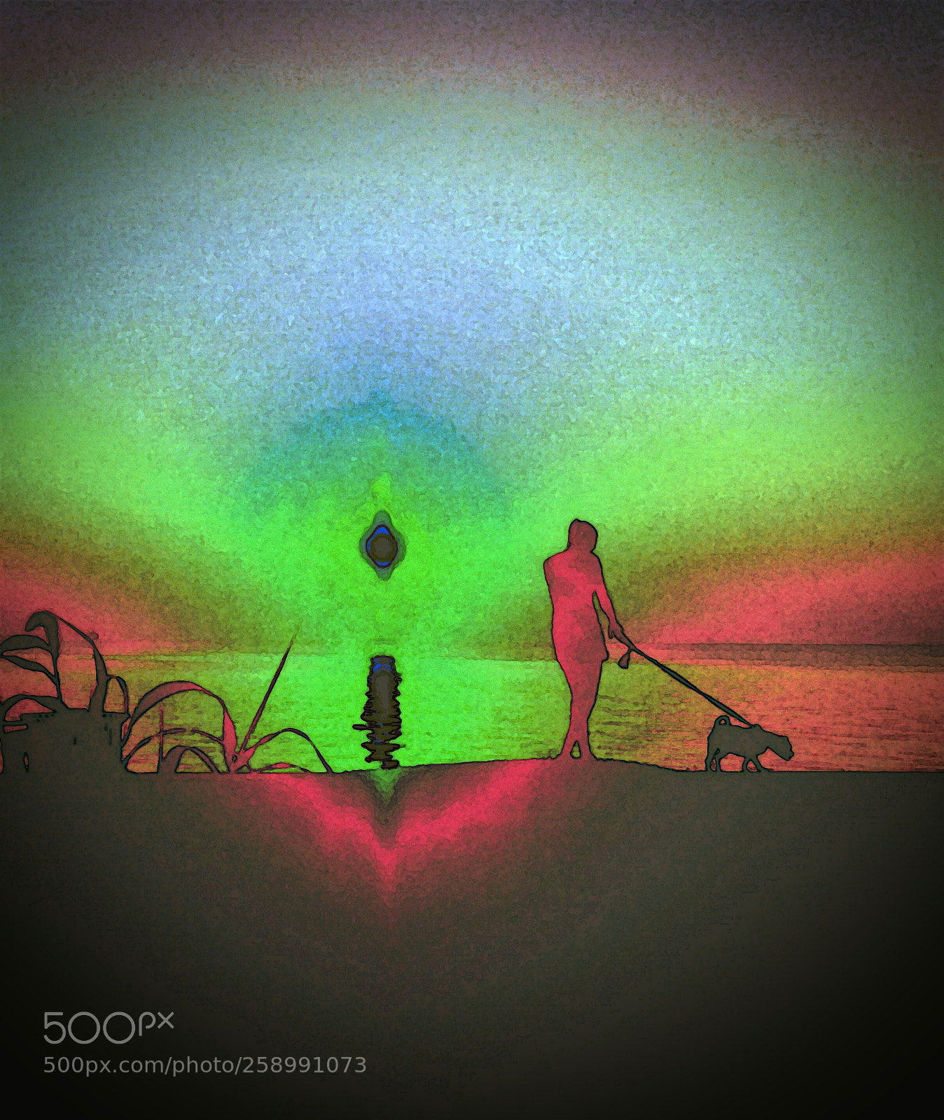 Apple iPhone 6 sample photo. Solarized sunrise & dog walk photography