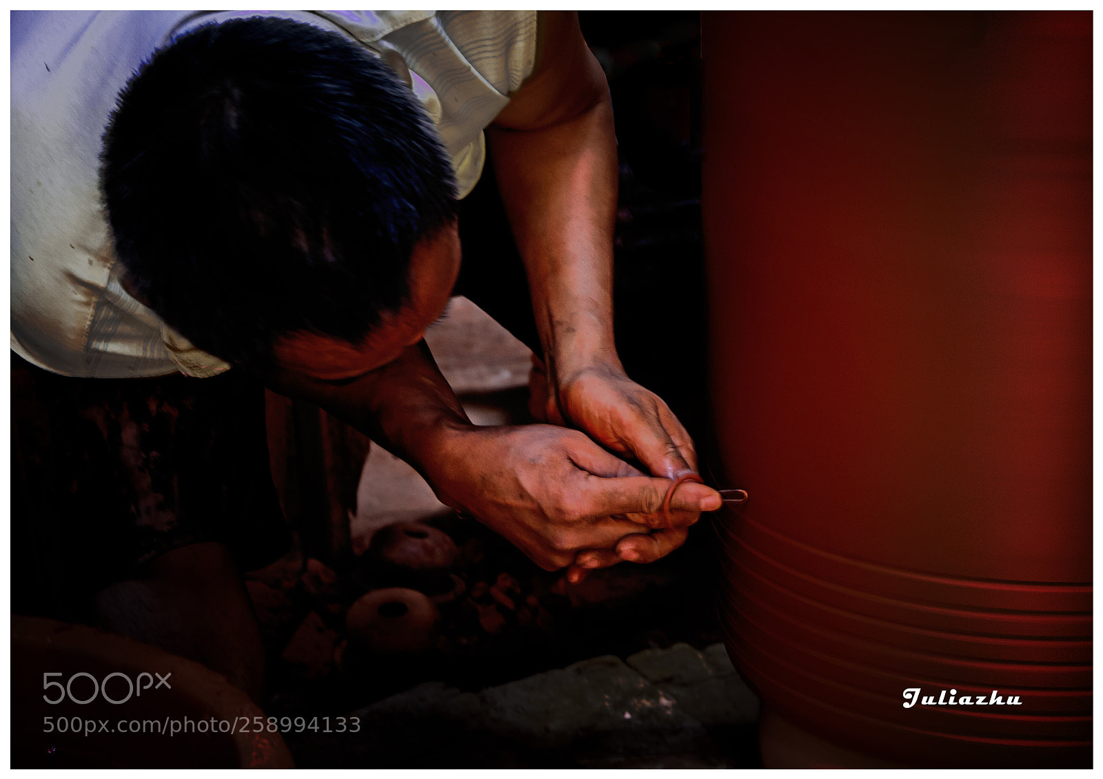 Canon EOS 5D sample photo. Making pottery photography