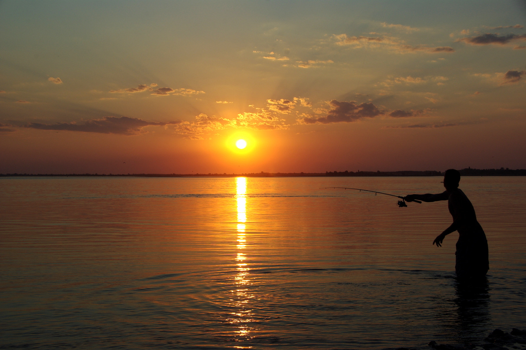 Pentax K200D sample photo. Fisherman photography