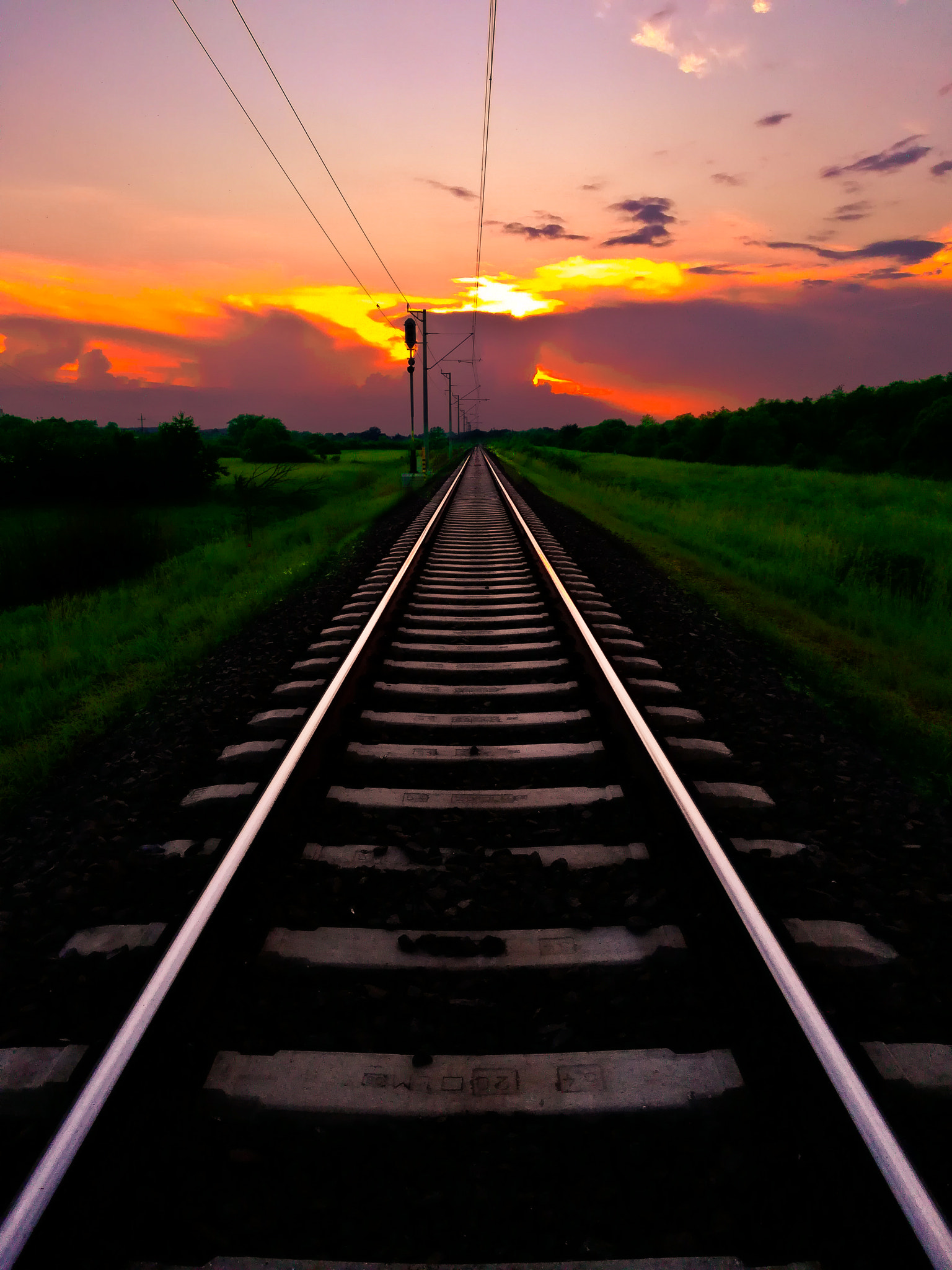 HUAWEI PRA-LX1 sample photo. Rail sunset photography