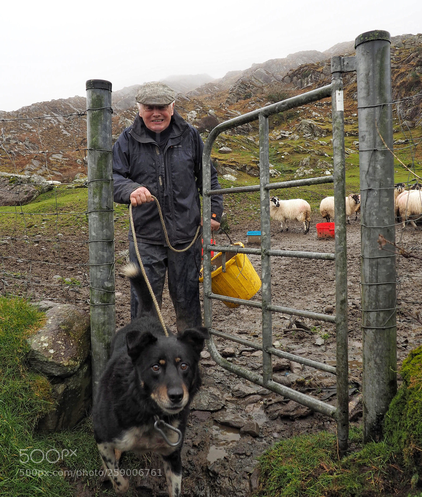 Olympus OM-D E-M10 II sample photo. Farmer and dog photography