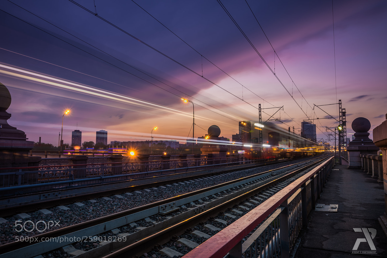 Nikon D7200 sample photo. Train light trails photography