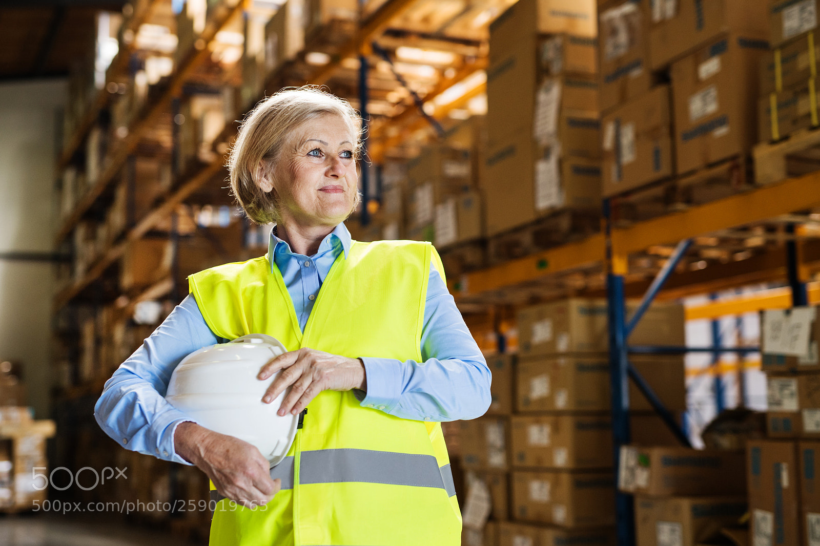 Nikon D5 sample photo. Senior woman warehouse manager photography