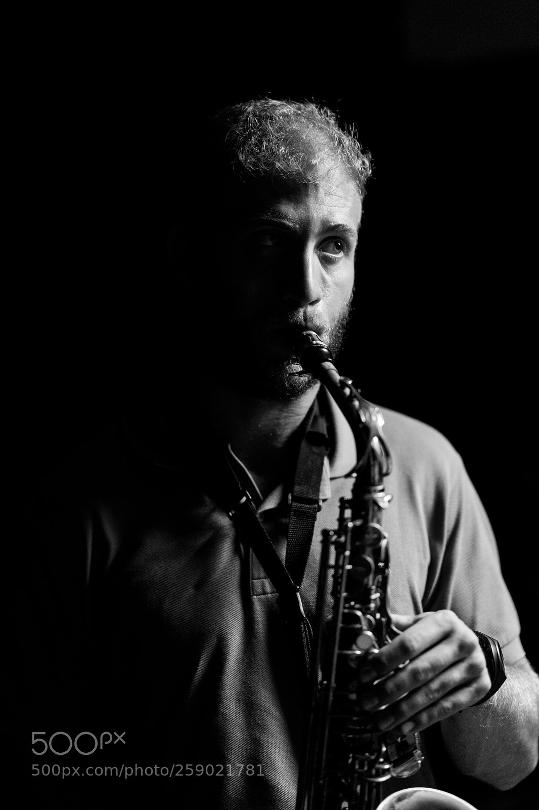 Sony a7 III sample photo. Playing sax at dark photography
