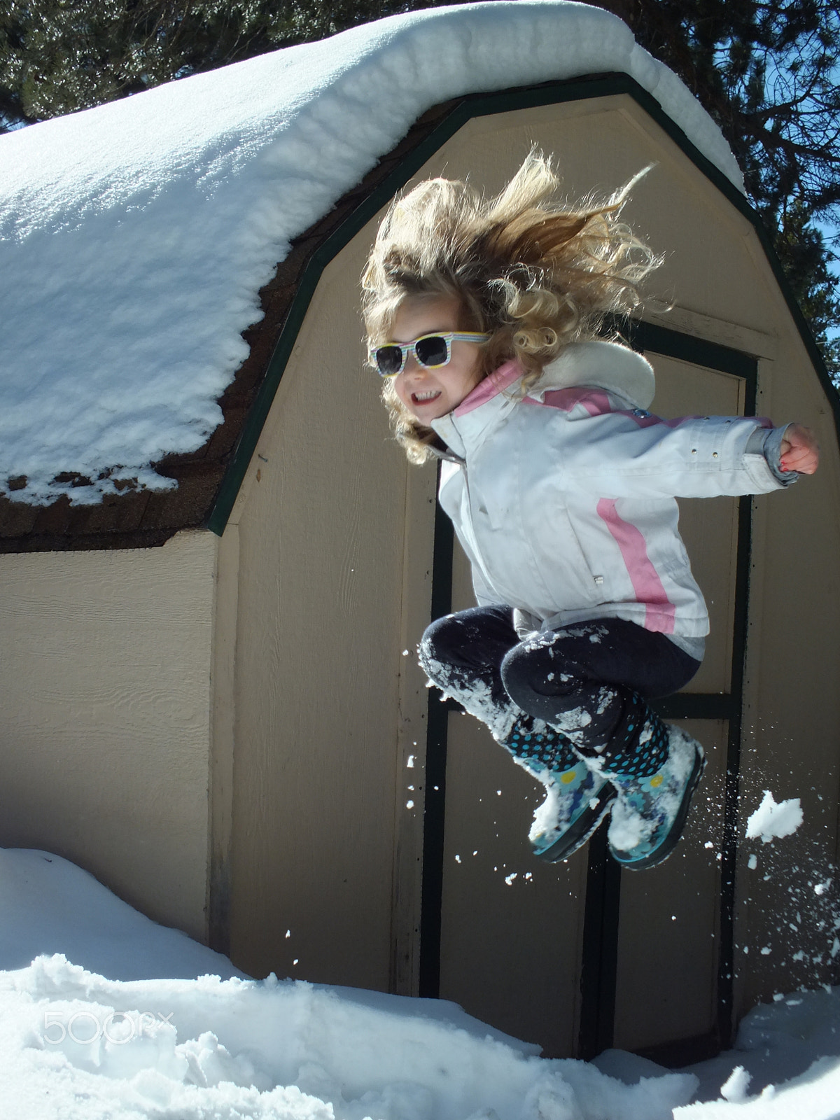 Fujifilm FinePix HS30EXR sample photo. Snow day joy photography