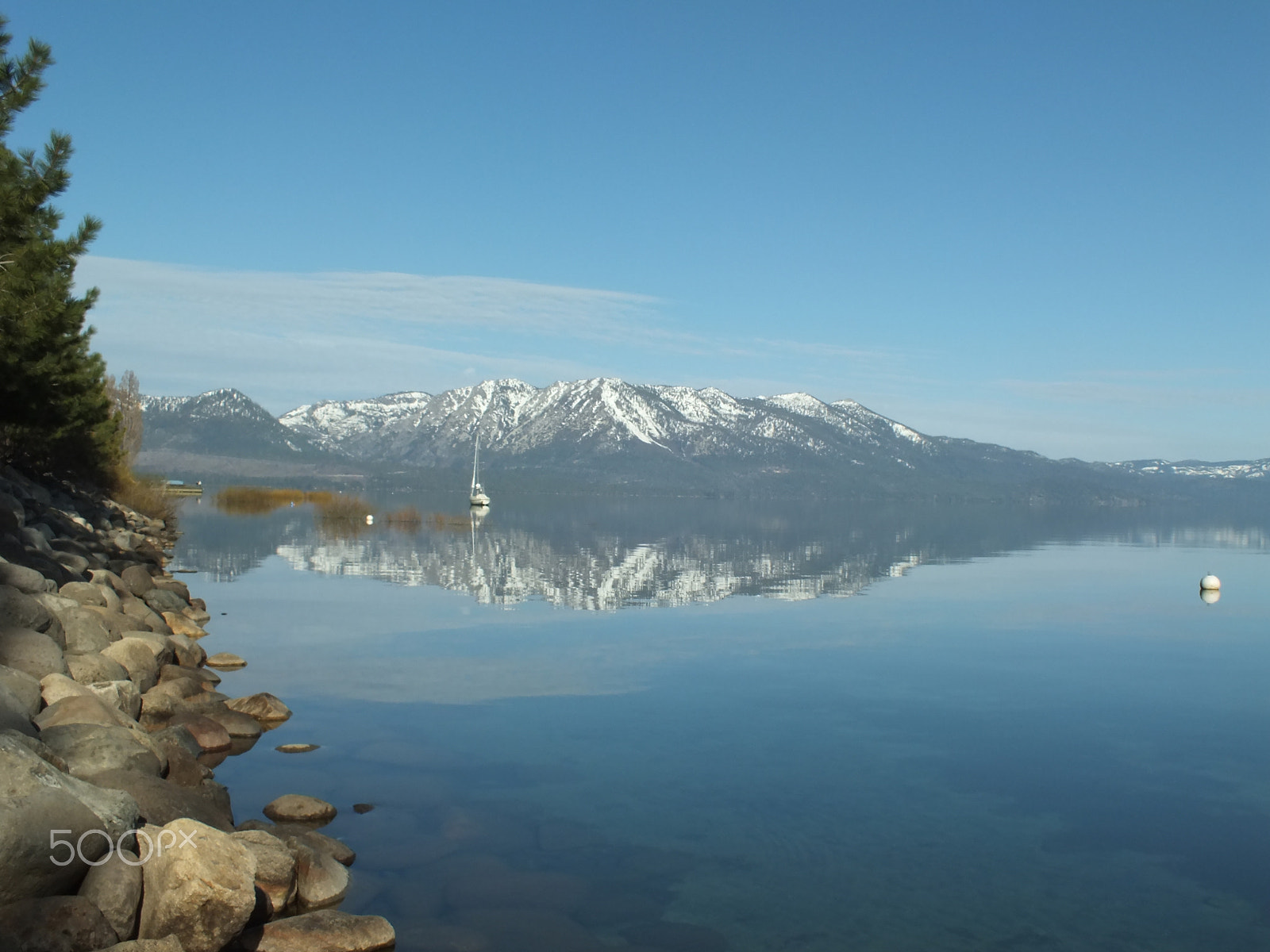 Fujifilm FinePix HS30EXR sample photo. Reflections on lake tahoe photography