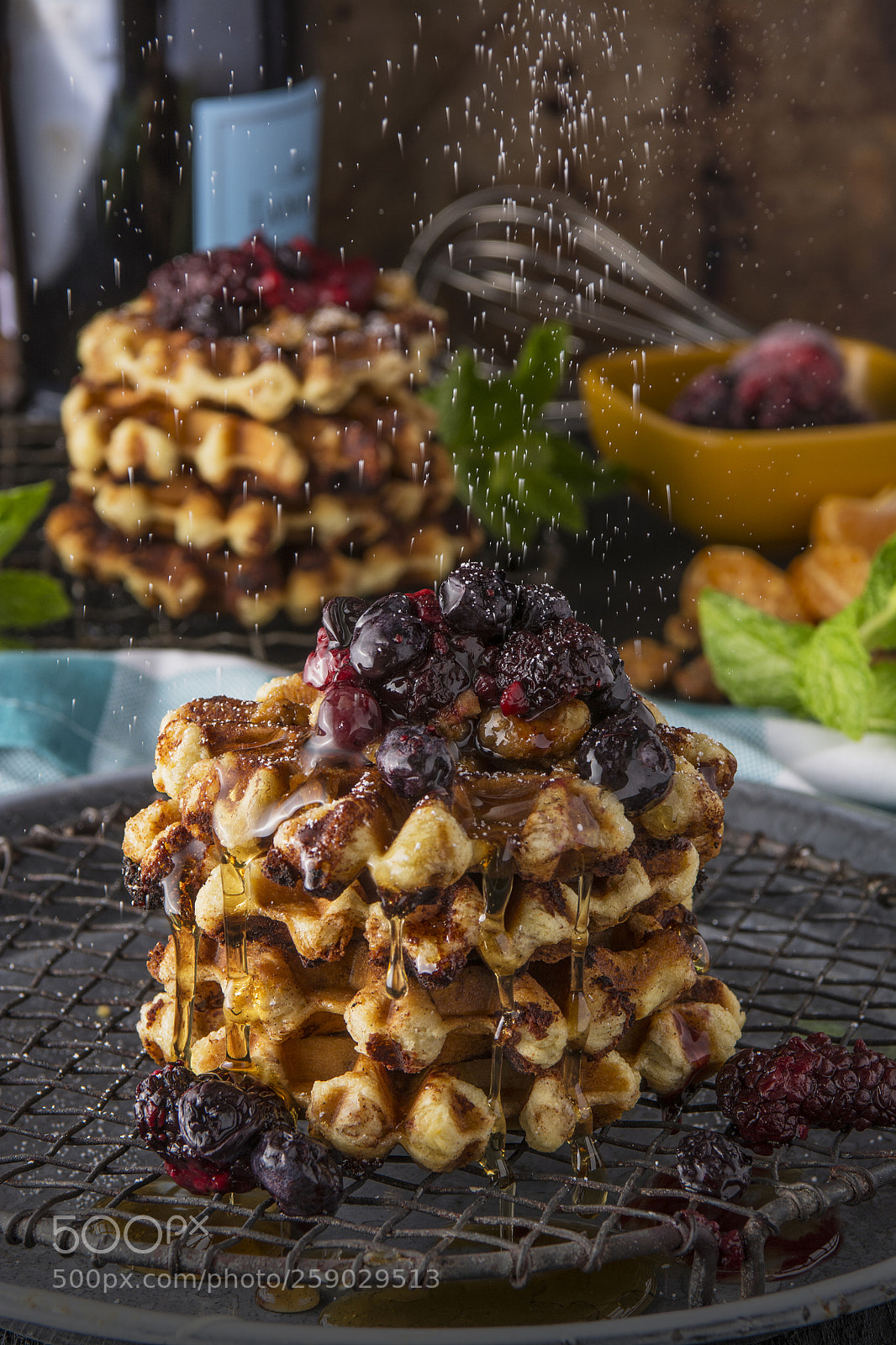 Nikon D7100 sample photo. Waffles with powder sugar photography