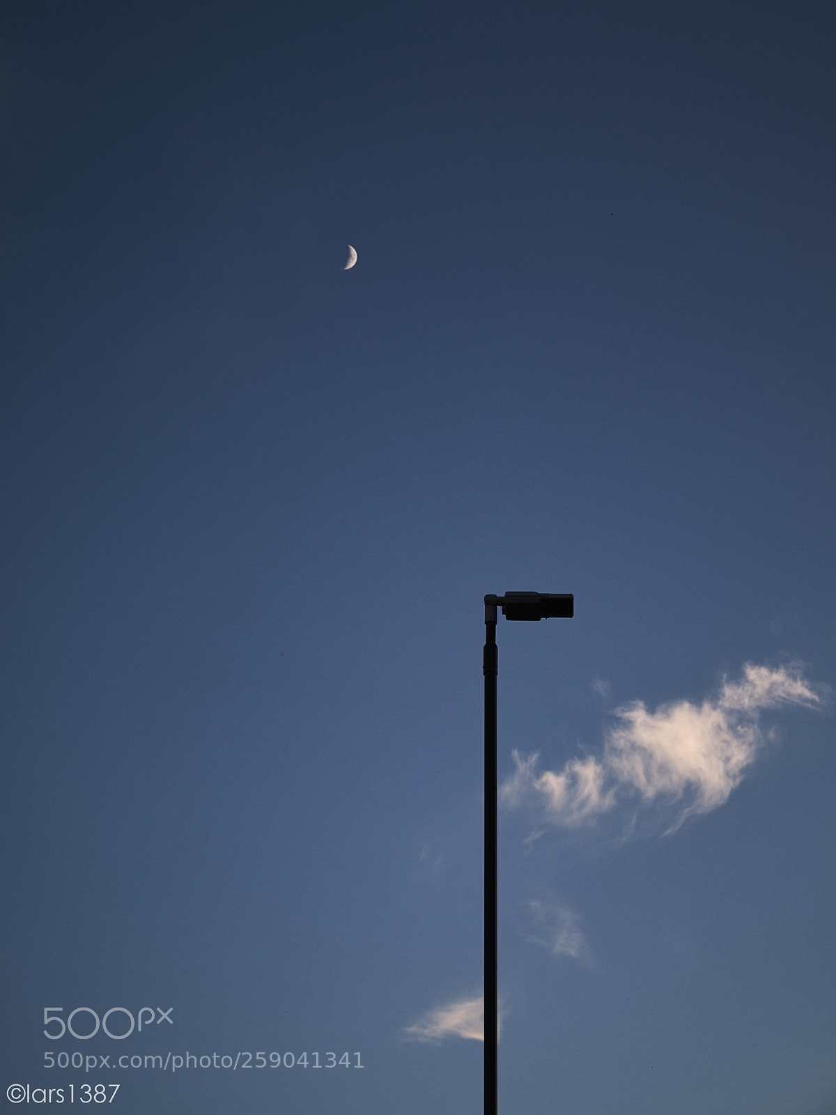 Fujifilm X-T1 sample photo. Moon above a lamp photography