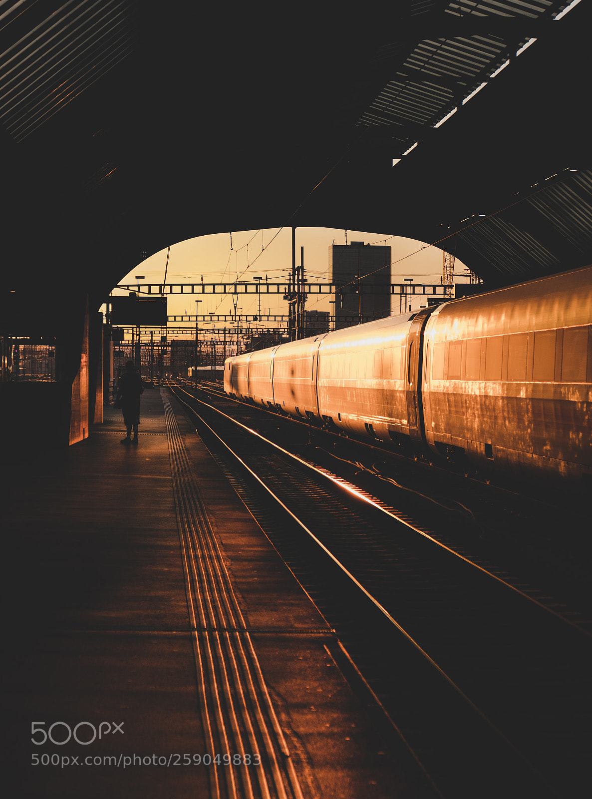 Fujifilm X-T2 sample photo. Train to sunset photography