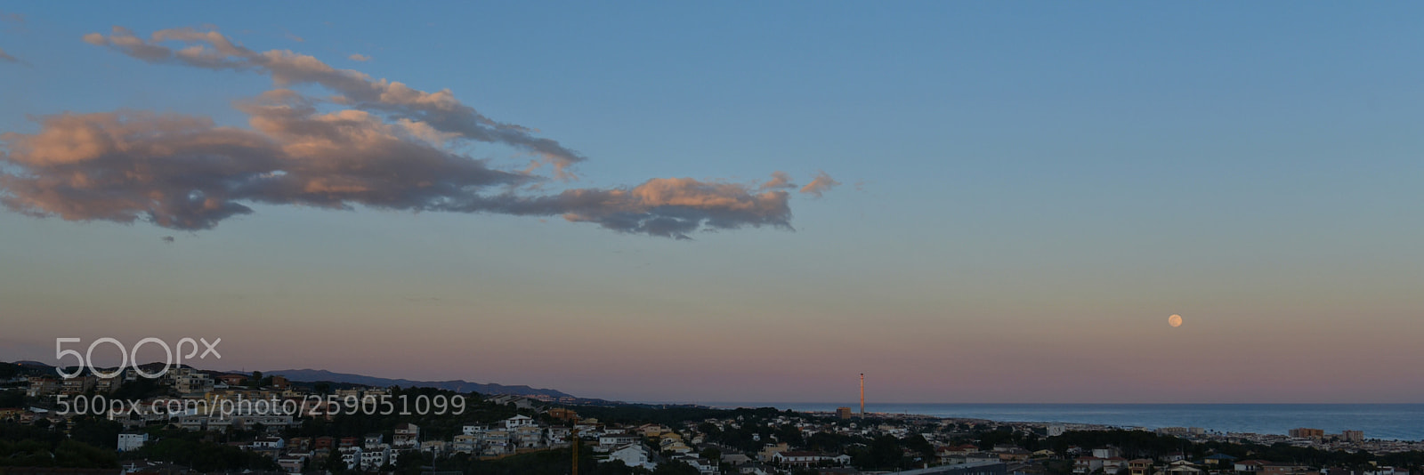 Nikon D750 sample photo. Moonrise over the mediterranean photography