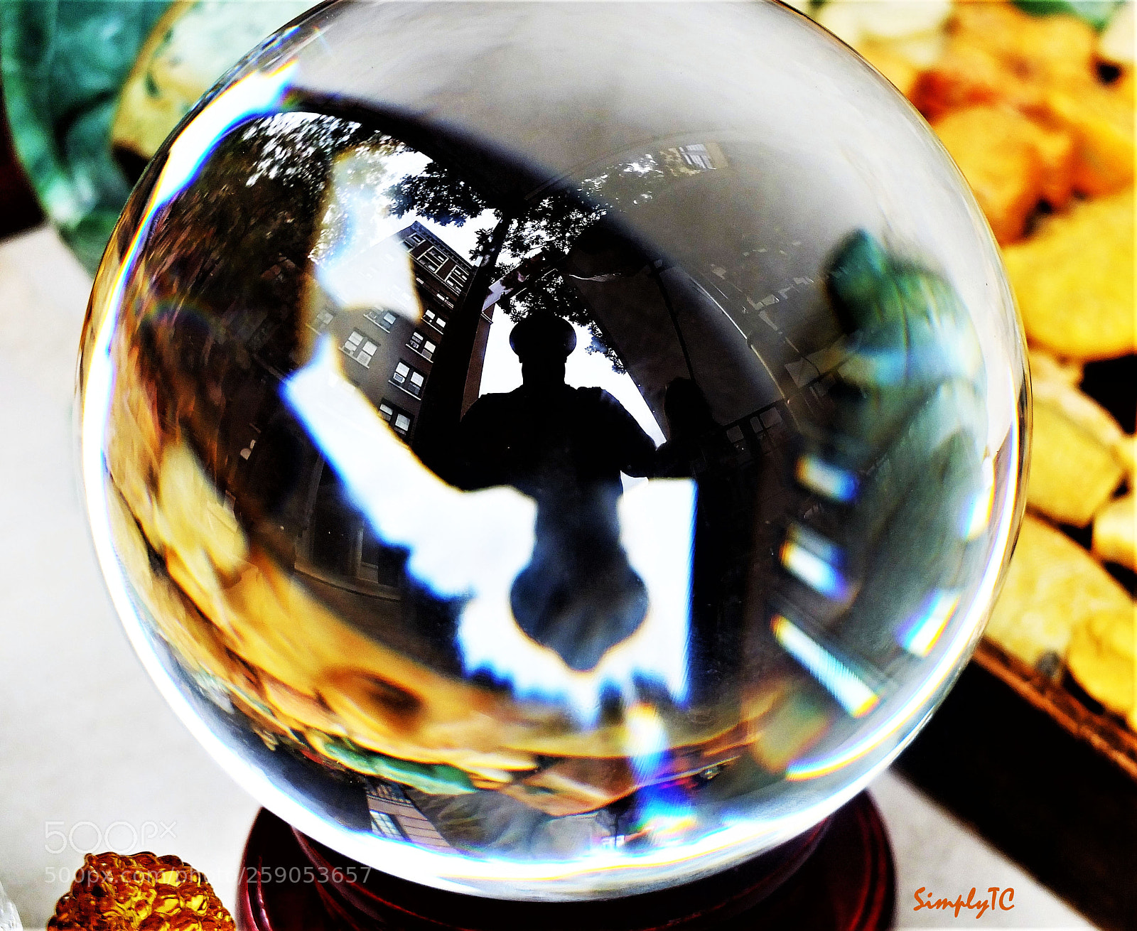 Fujifilm X10 sample photo. Self portrait crystal ball photography
