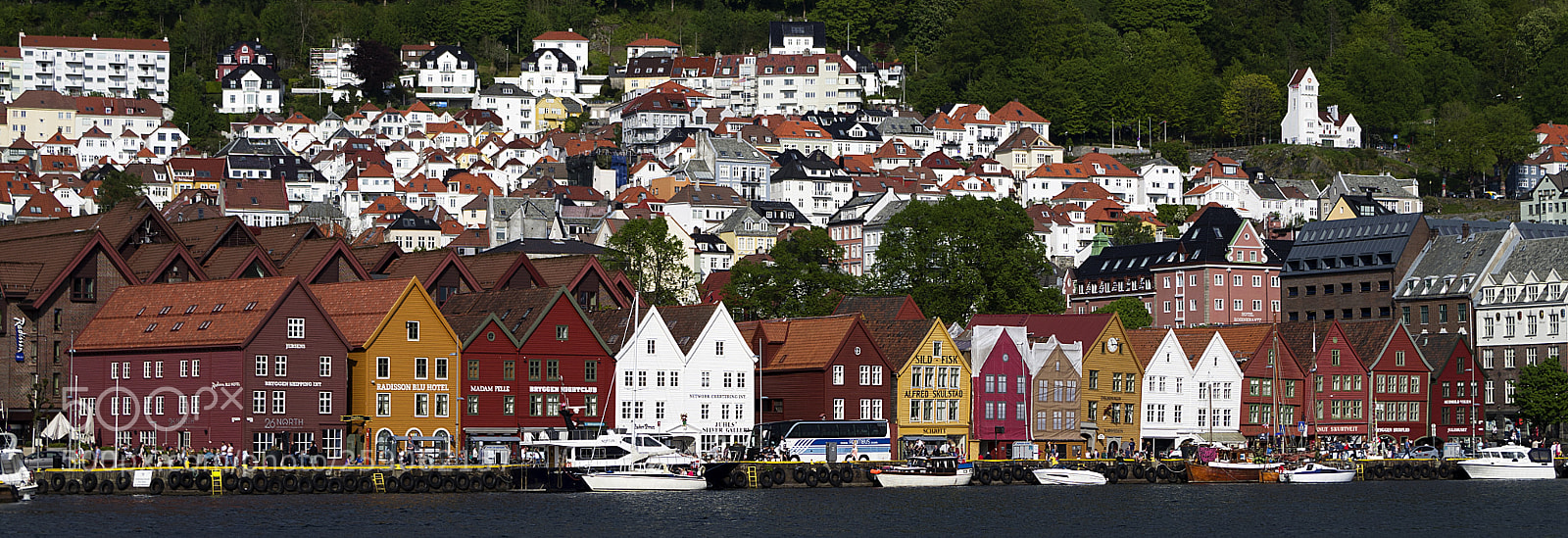 Pentax K-50 sample photo. Bryggen houses photography