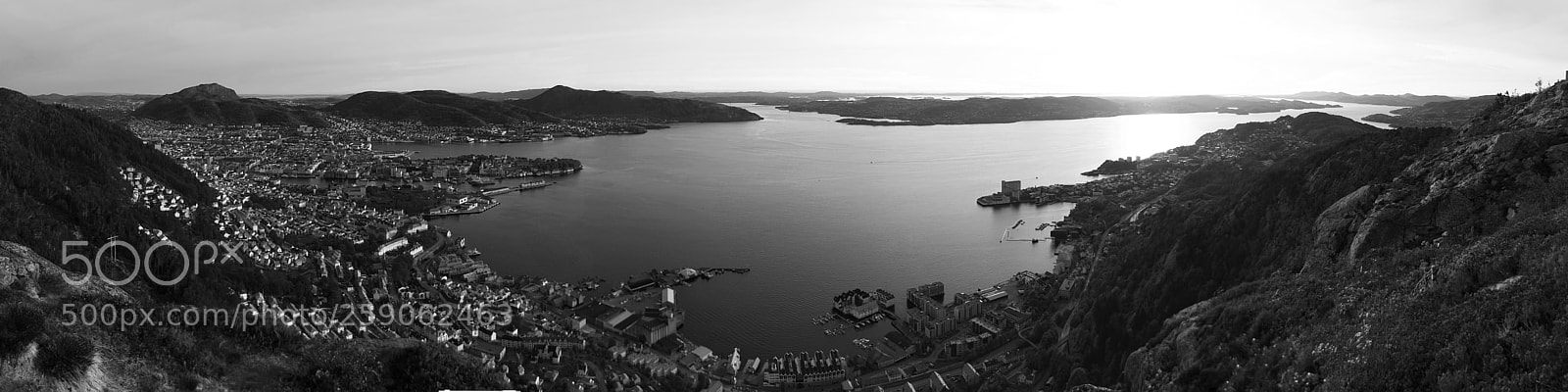 Pentax K-50 sample photo. Panorama bergen bn photography