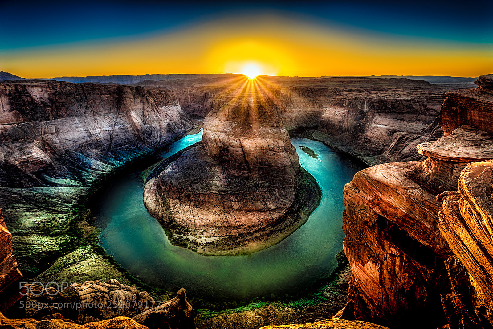 Sony a7 II sample photo. Dusk over horseshoe bend photography