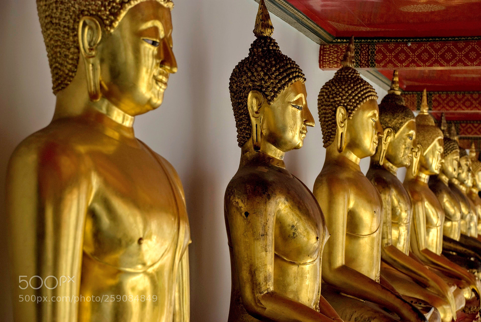 Nikon D80 sample photo. Row of buddhas photography