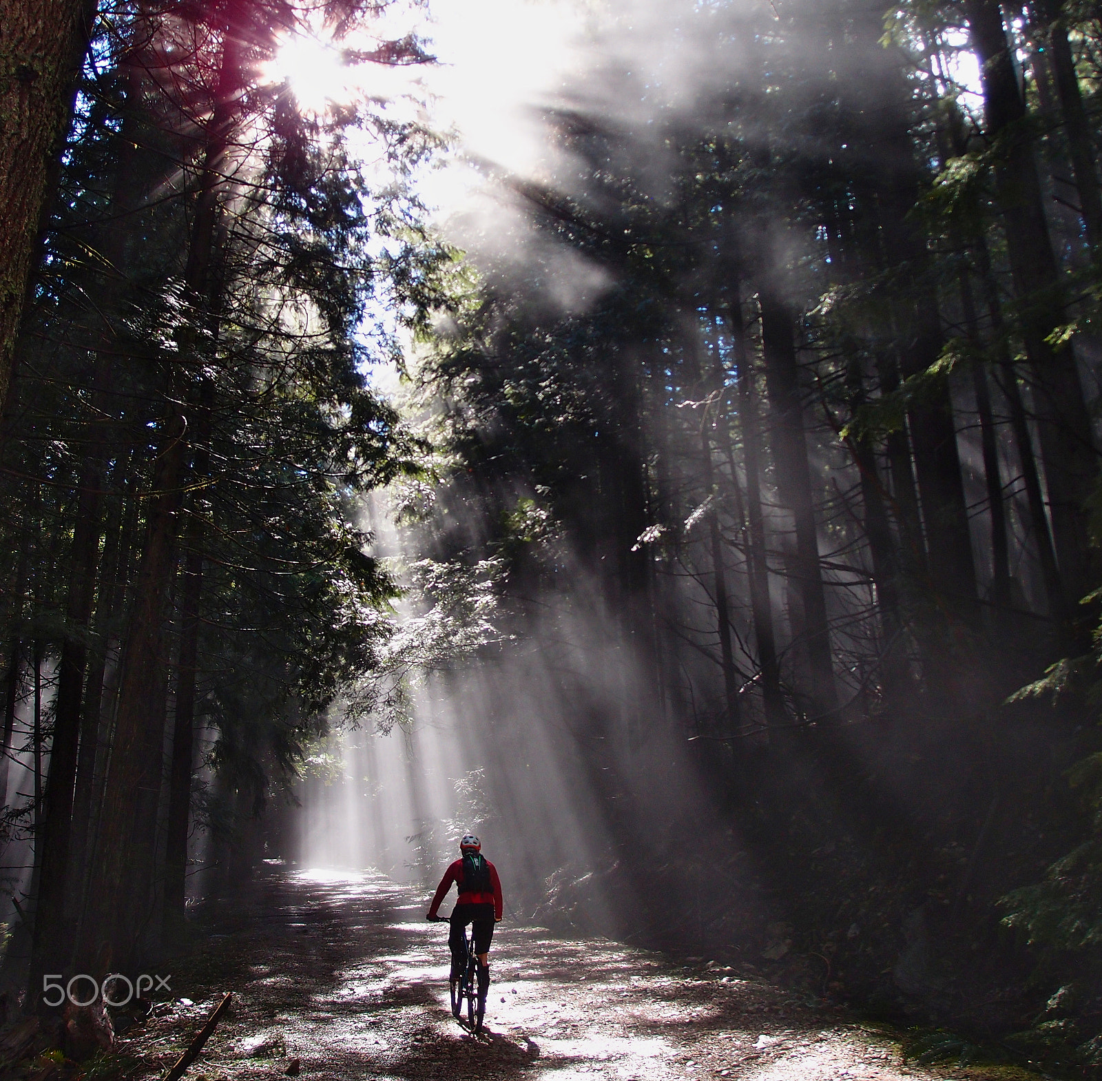 Olympus XZ-1 sample photo. Mountain biker in the clouds photography