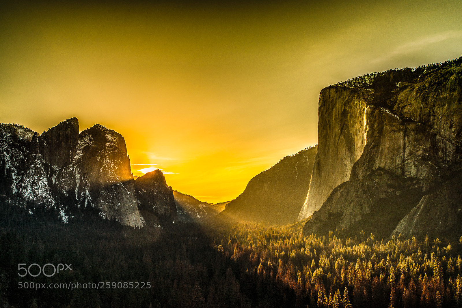 Nikon D800 sample photo. Sunset in yosemite valley photography