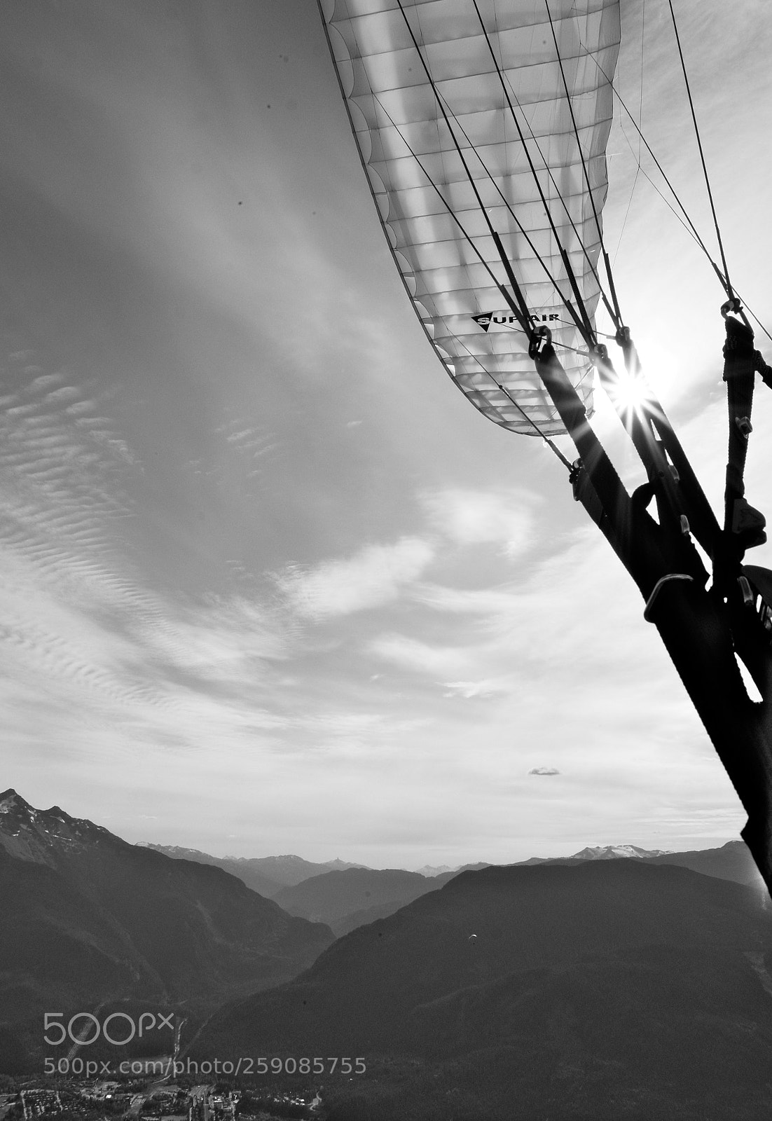 Fujifilm X-T1 sample photo. Paraglide in the mountains photography