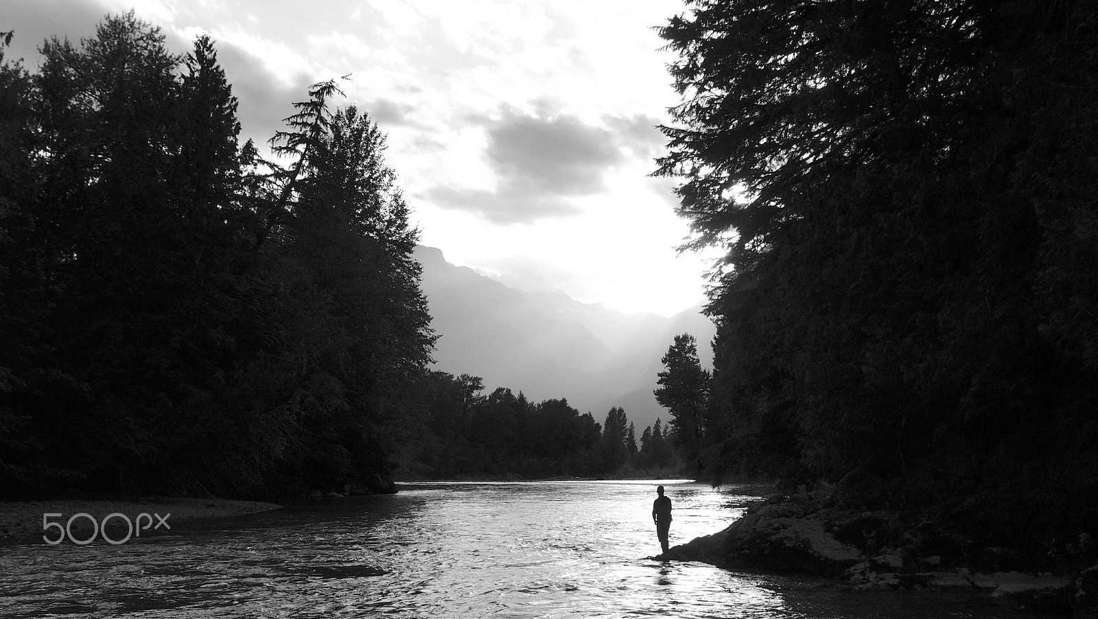 Olympus XZ-1 sample photo. Fishing on the river with sunset photography
