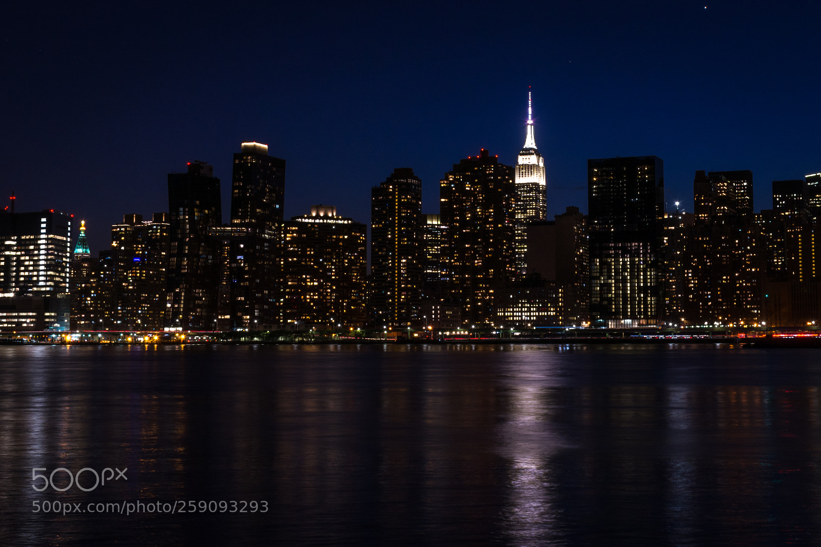 Nikon D7200 sample photo. Empire state reflections blue photography