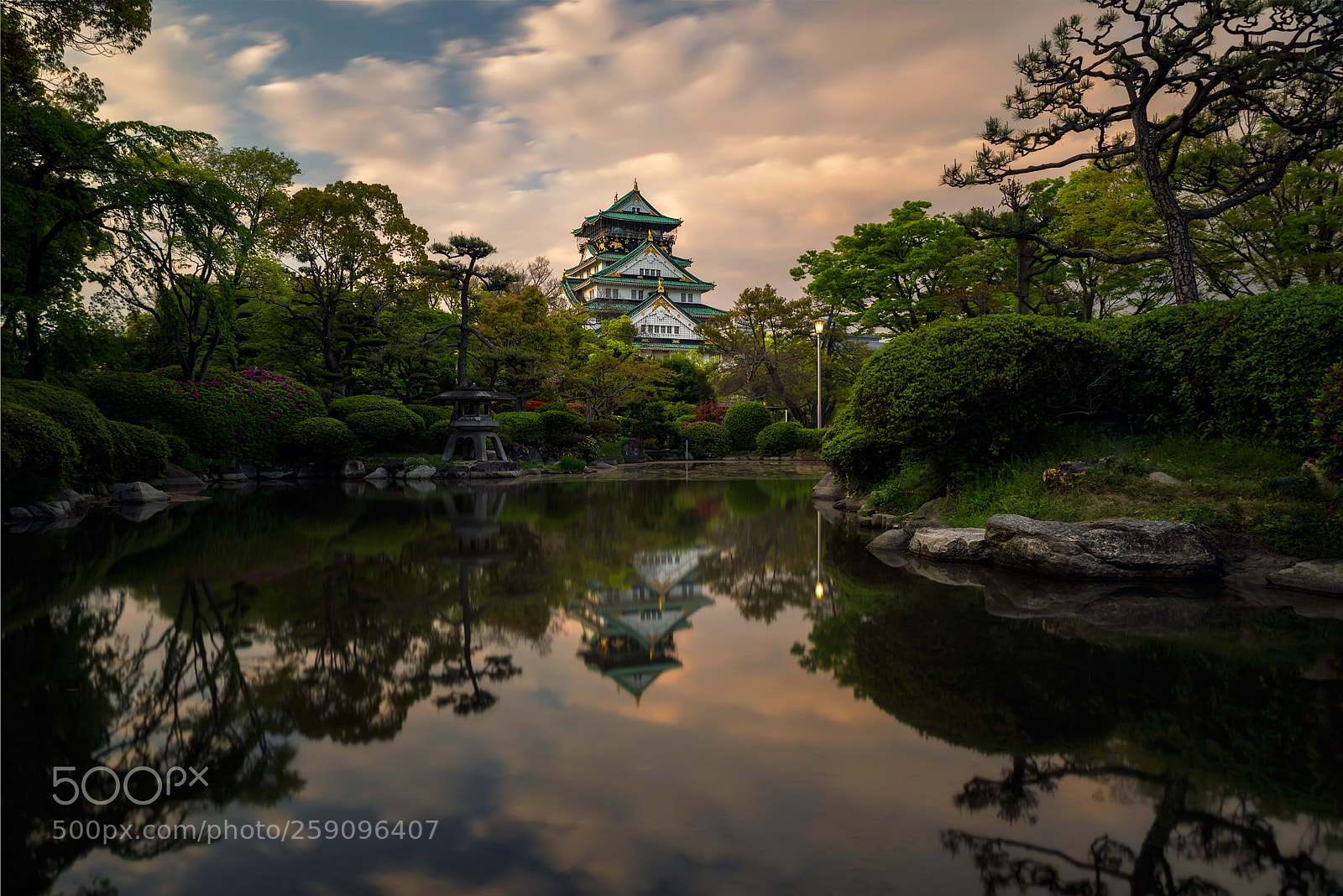 Nikon D610 sample photo. Osaka castle golden hour photography