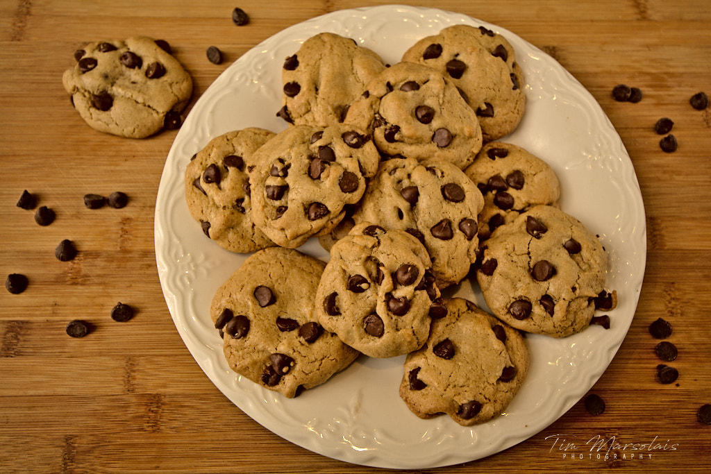 Nikon D7100 sample photo. Chocolate chip cookies photography