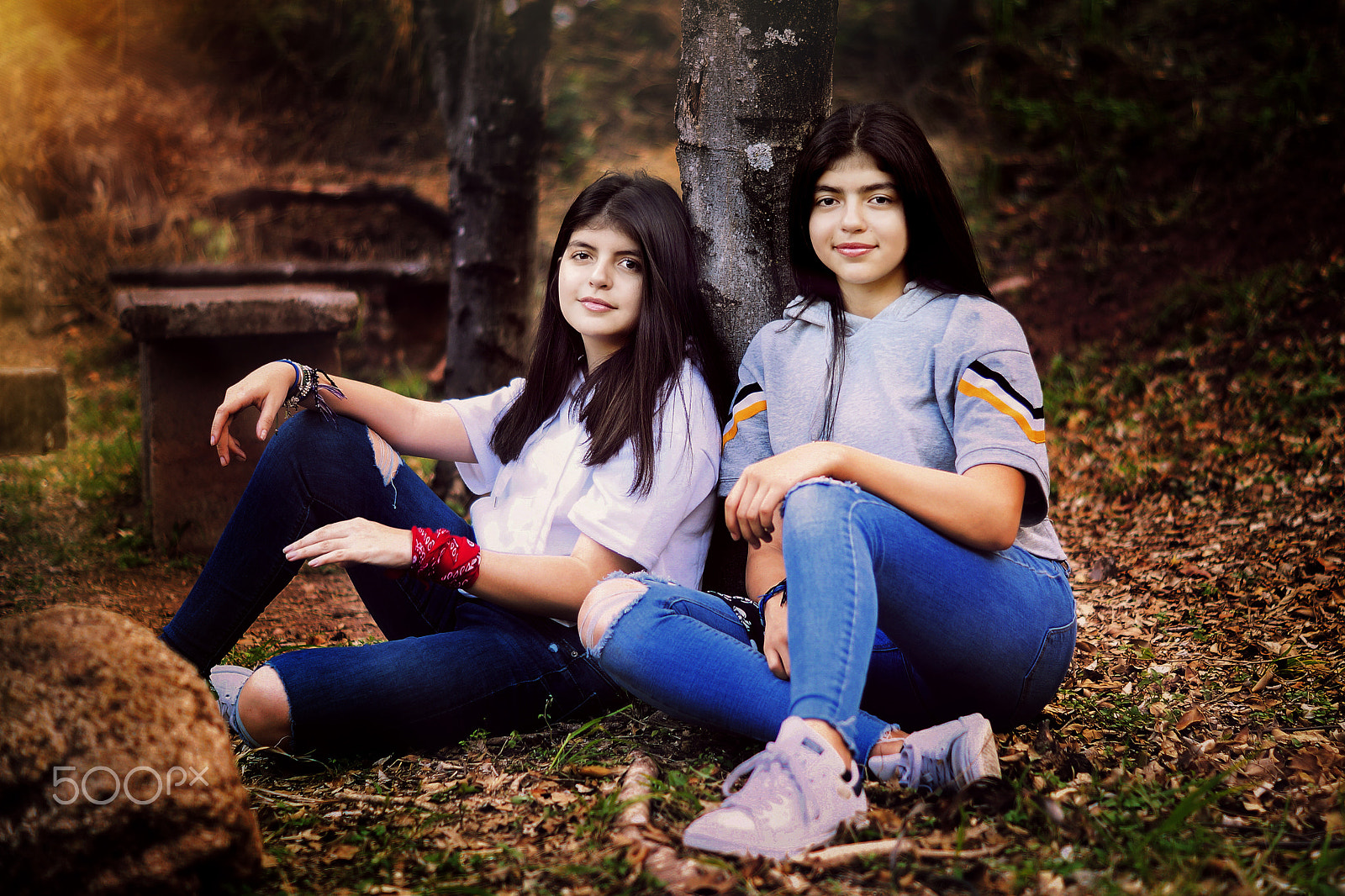 Sony SLT-A57 sample photo. Sisters in the forest photography